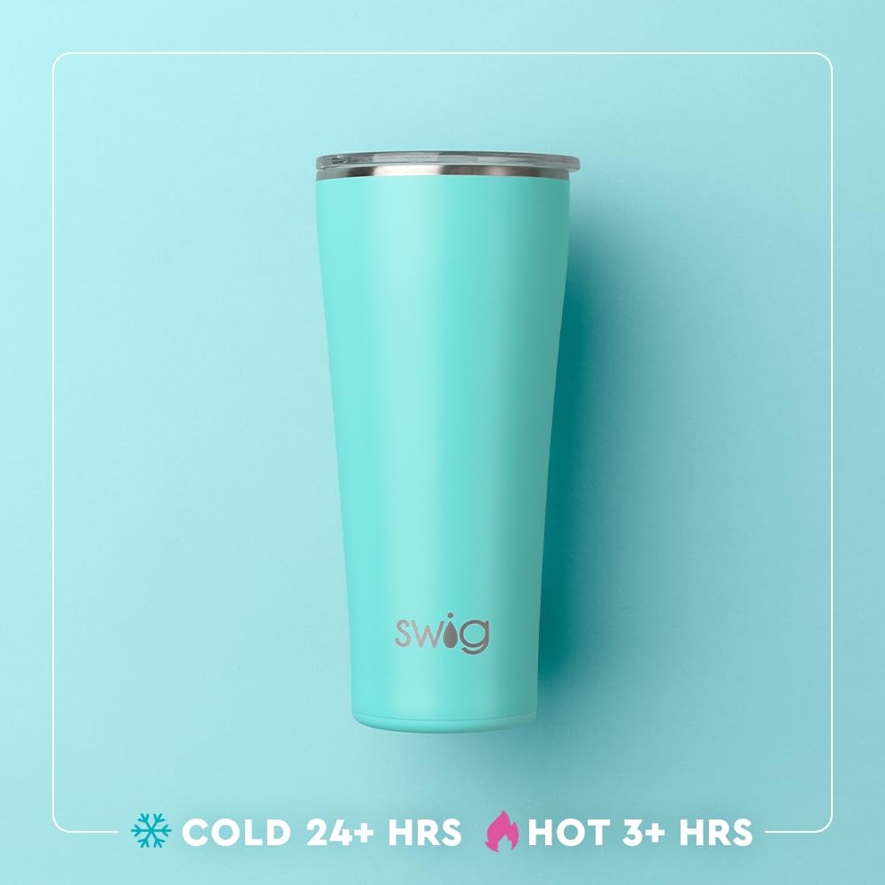 Swig Life tumbler 32oz base incorporada para mayor estabilidad.