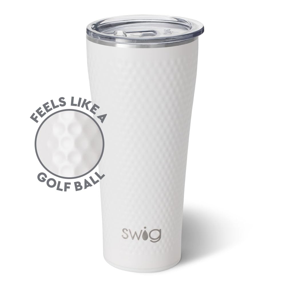 Swig Life tumbler 32oz compatible con portavasos, fácil de transportar.