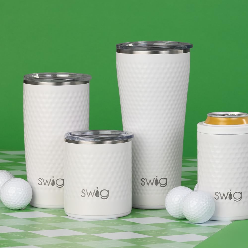 Swig Life tumbler 32oz tapa deslizante, derrames reducidos y cómodo sorber.