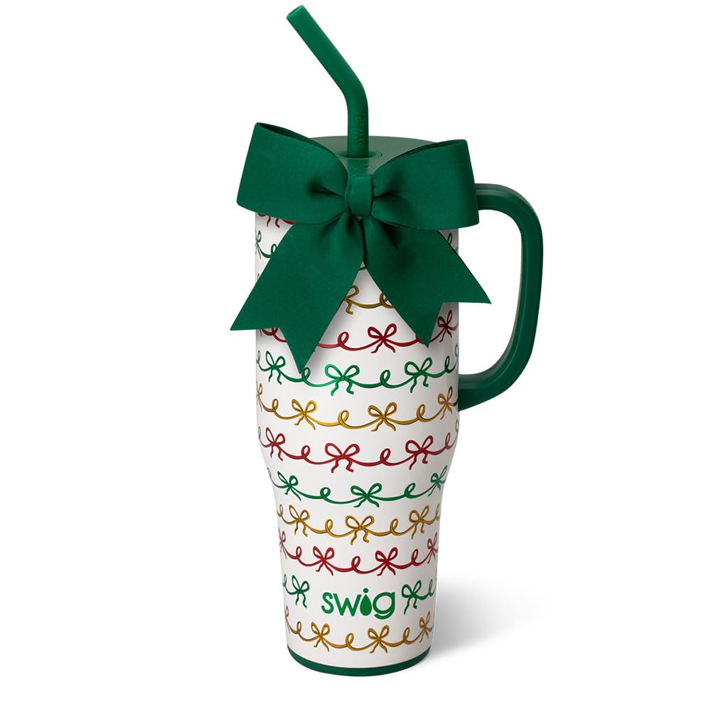 Vaso Swig Life 40oz mega con asa y pajilla, ideal para uso diario.