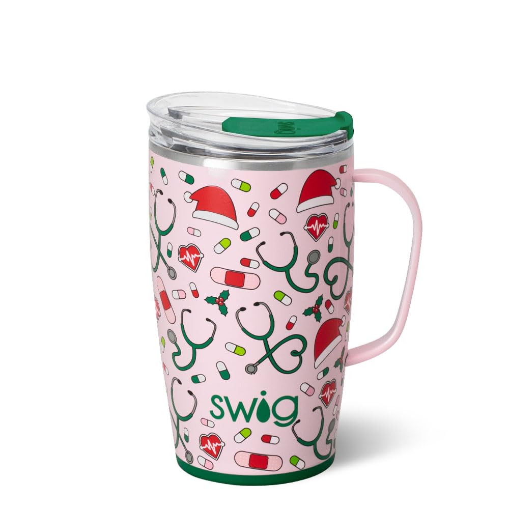 Swig Life vaso de viaje 18 onzas con mango y tapa para bebidas frías.