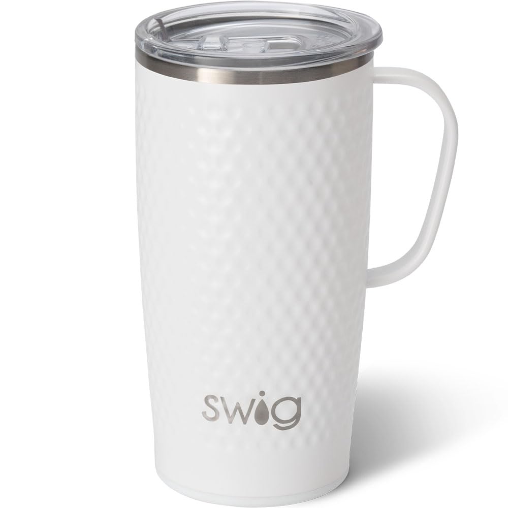 Swig Life 22 onzas vaso de viaje con asa y diseño Pelota de Golf, práctico para uso diario.