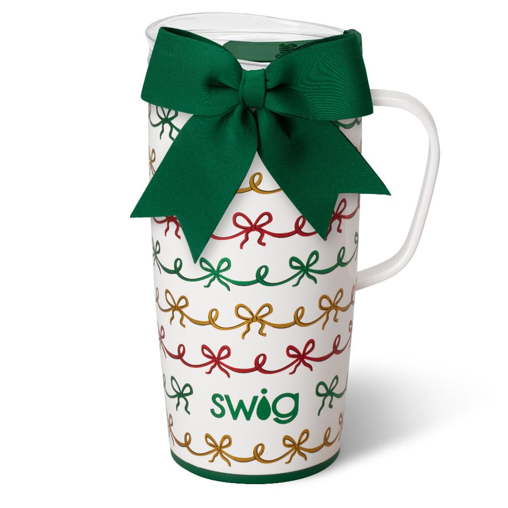 Swig Life Vaso de viaje 22 oz con asa y tapa, ideal para bebidas frías o calientes.