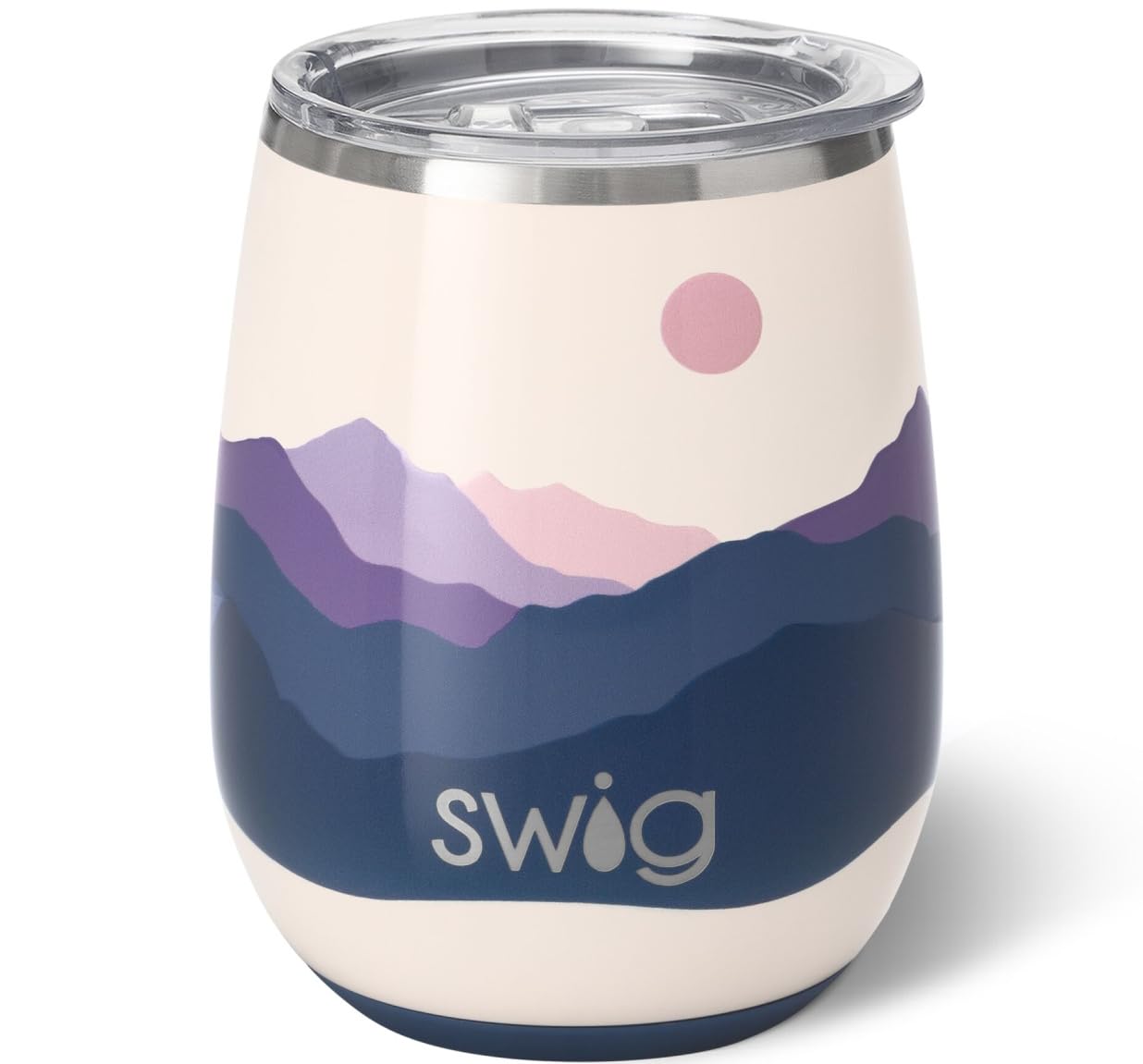 Swig Life vaso vino 14oz Luna Brillante, vista frontal elegante que mantiene el vino frío.