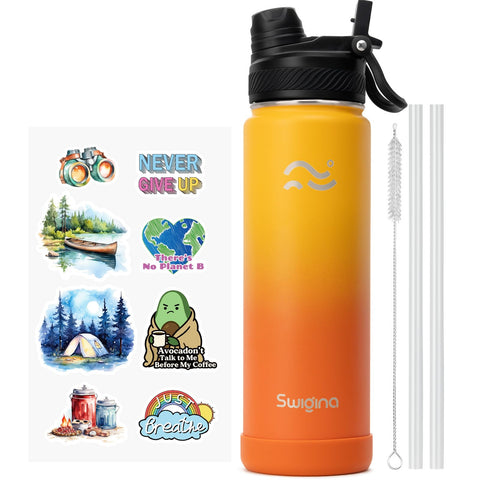 Swigina botella 24 oz con tapa 2 en 1 para uso diario sin complicaciones.