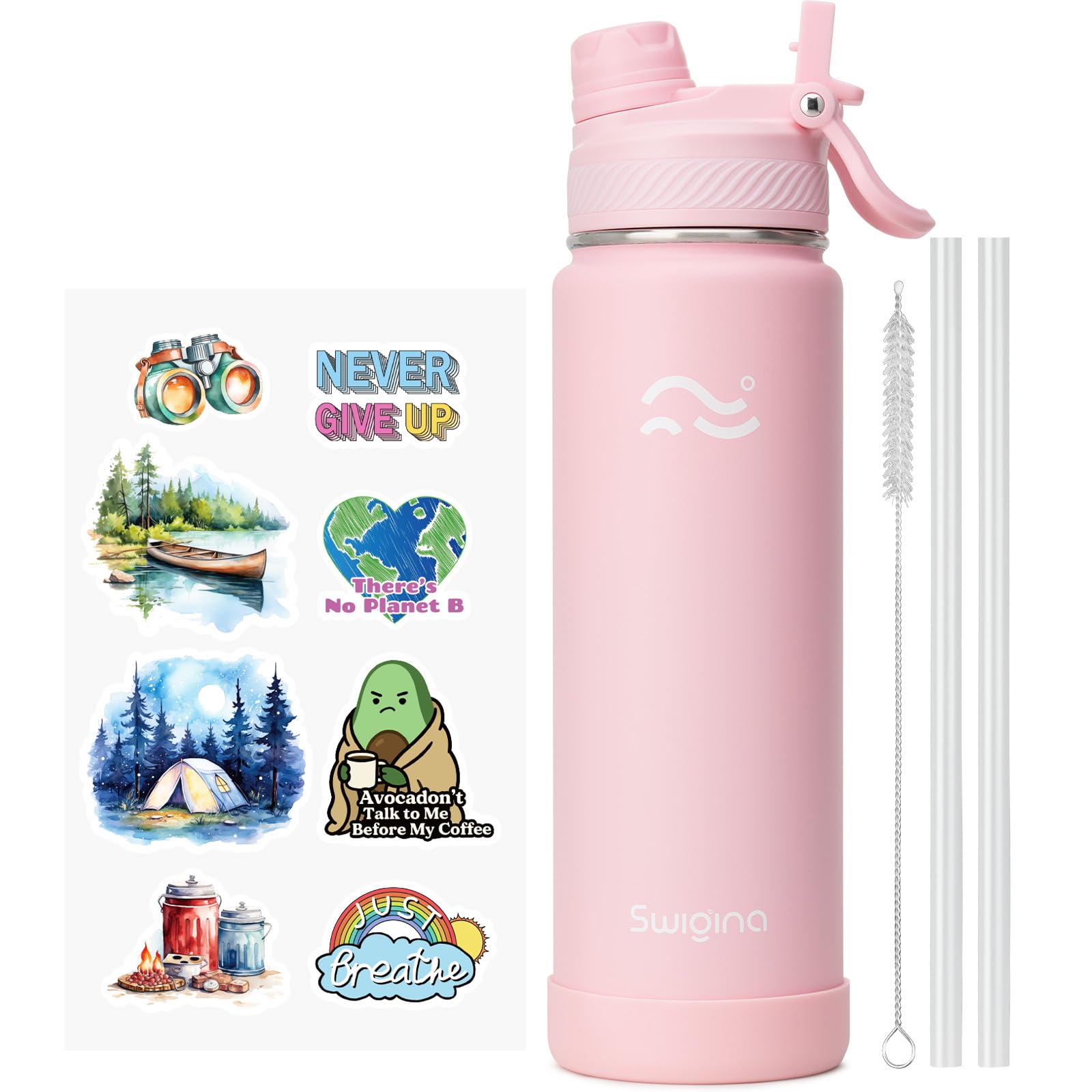 Swigina botella aislada 24 oz con tapa 2 en 1 facilita beber en cualquier momento
