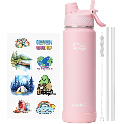 Swigina botella aislada 24 oz con tapa 2 en 1 facilita beber en cualquier momento
