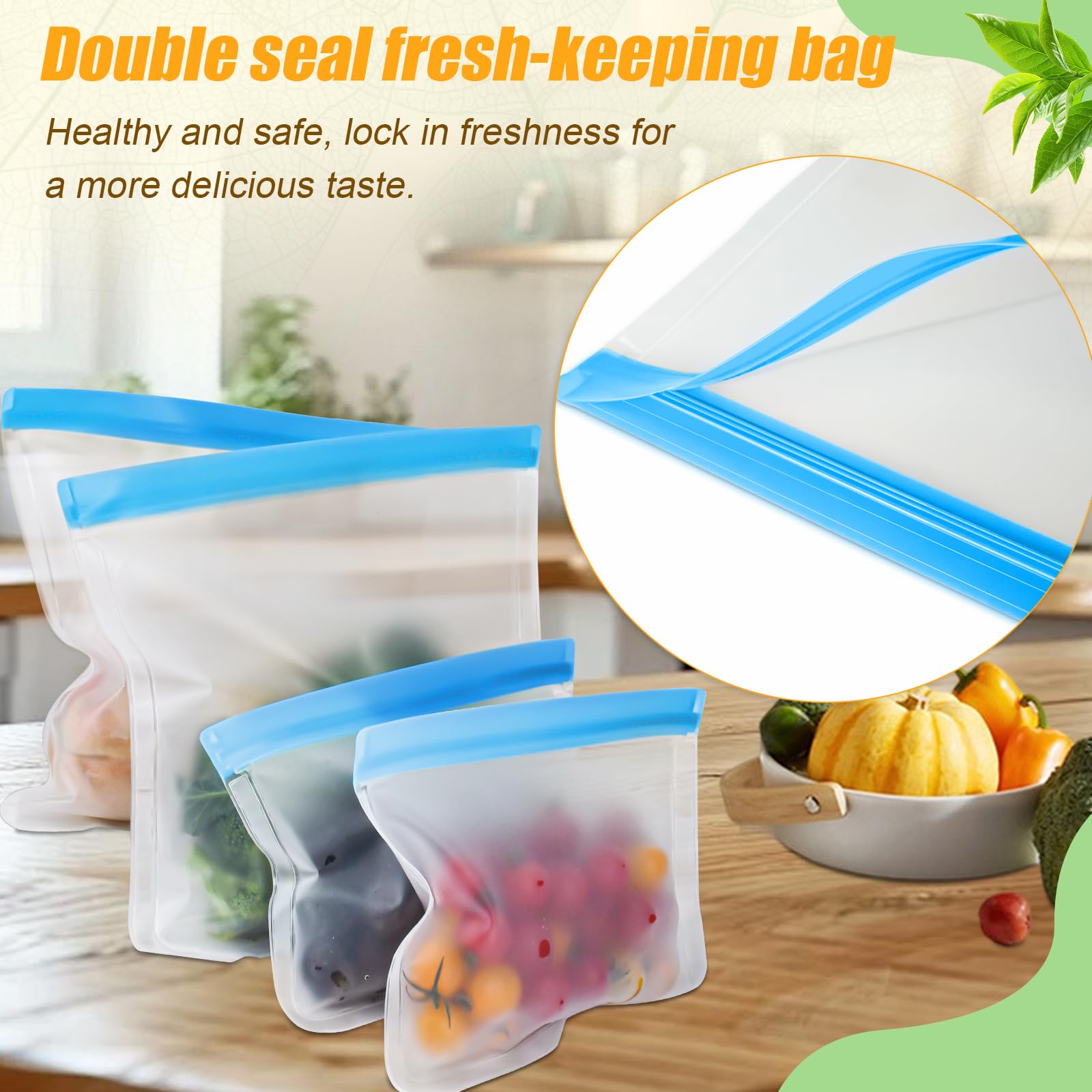 Swihorab bolsas silicona para snacks y almuerzos portátiles