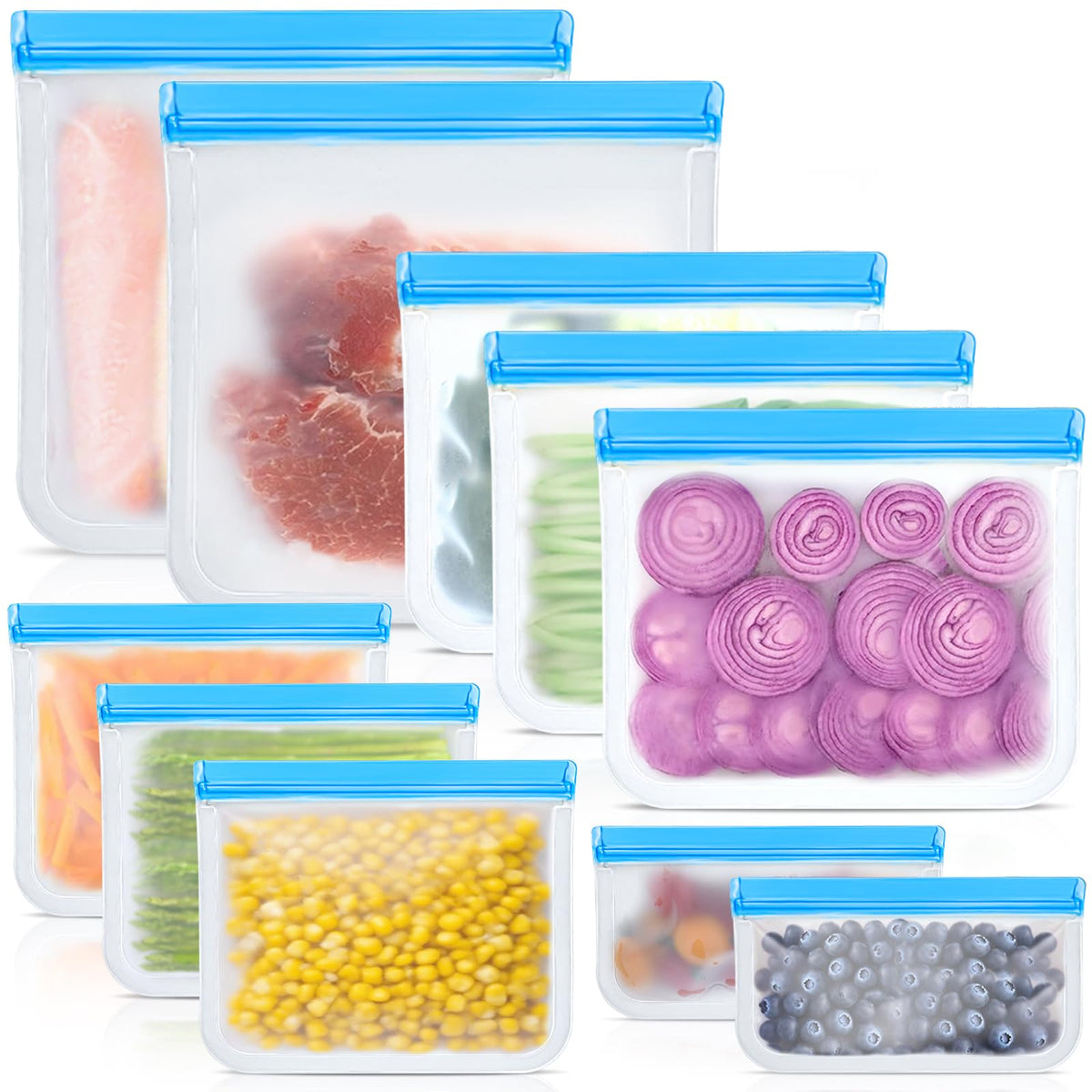 Bolsas Swihorab de silicona con cierre hermético para almacenamiento seguro de alimentos.