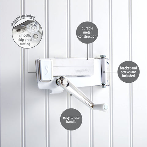 Swing-A-Way abrebotellas integrado para conveniencia adicional.