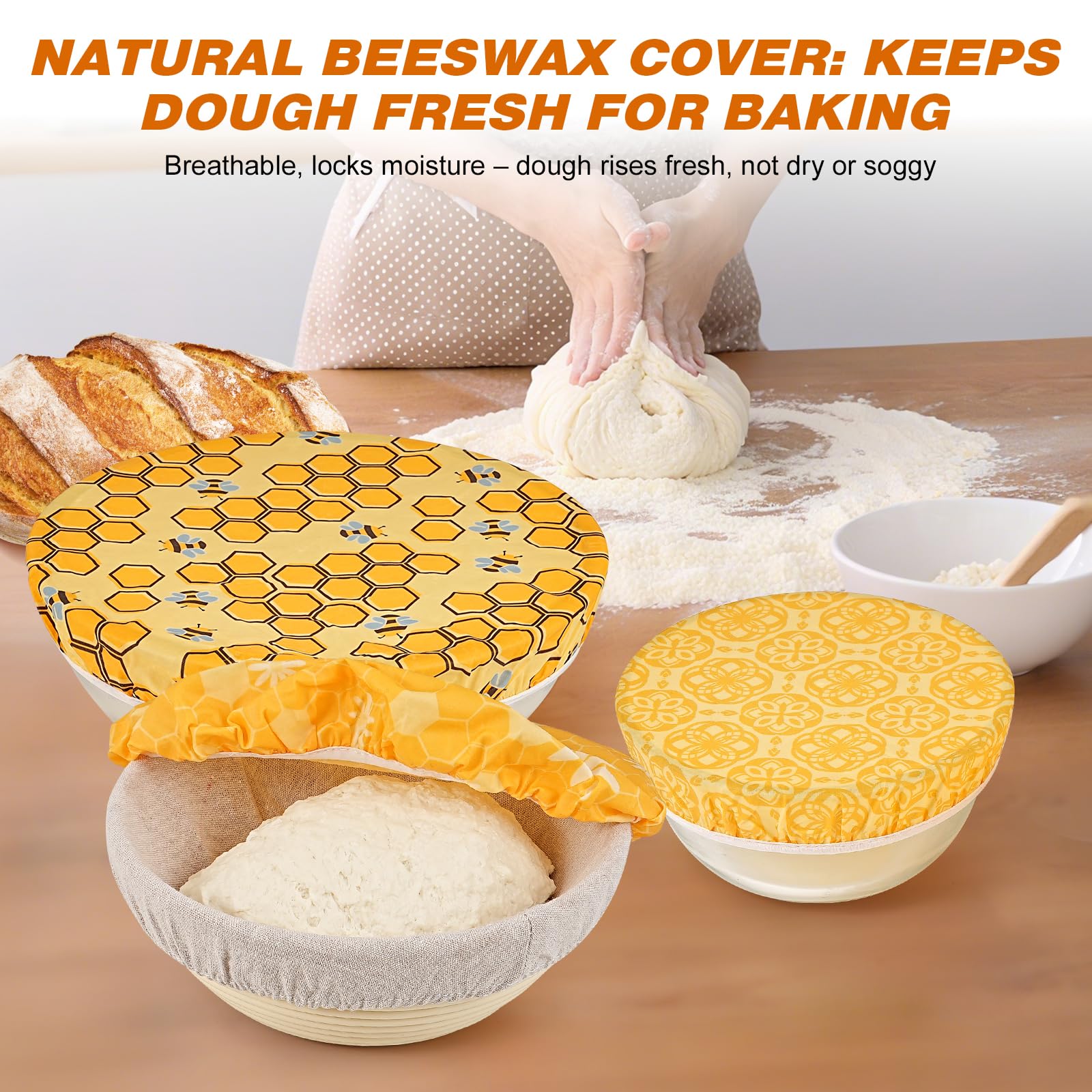 Swiscena funda para tazones de 12 pulgadas, resistente y reutilizable para pan y sobras.