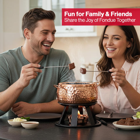 Tarjeta de recetas incluida para ideas de fondue sabrosas