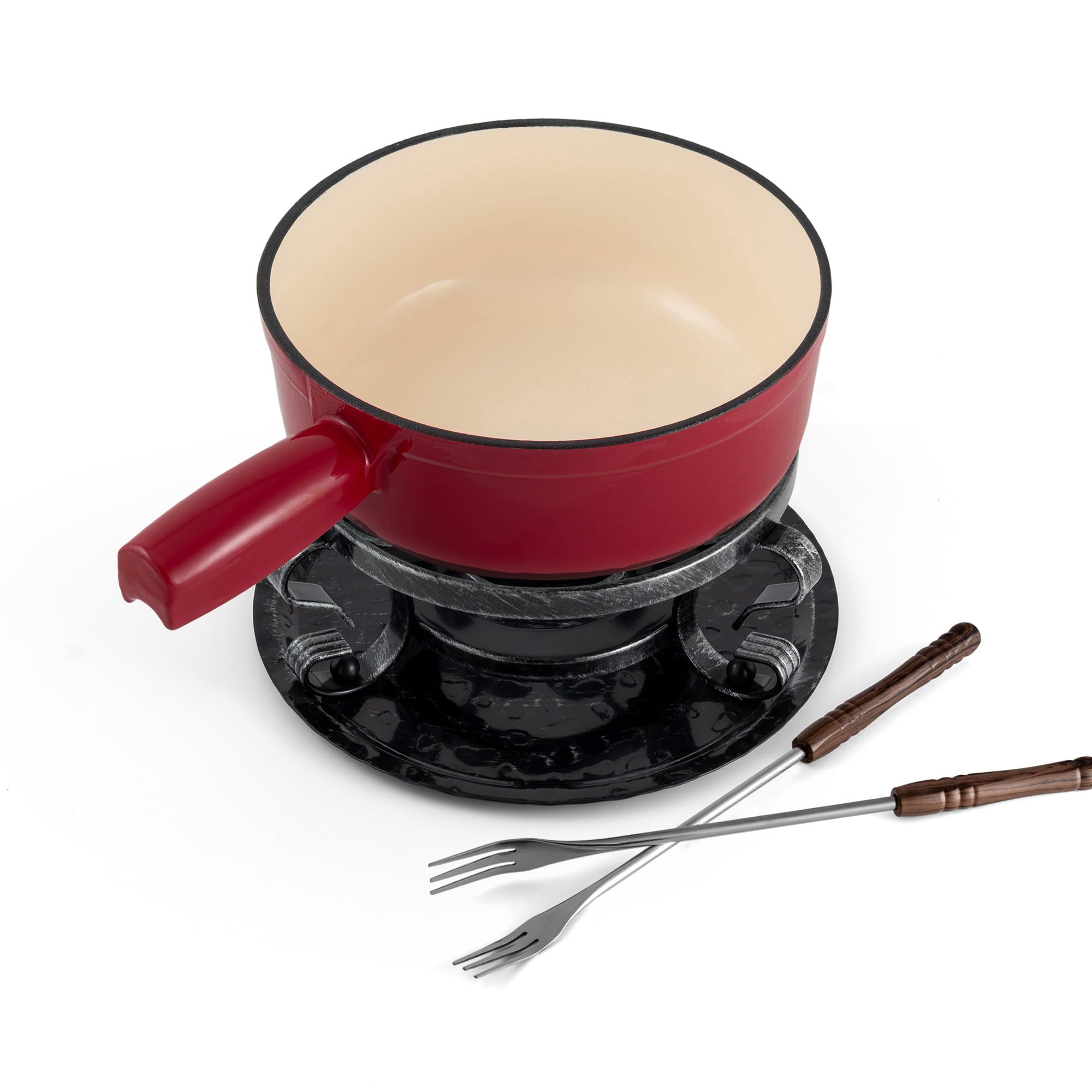 Olla de hierro Swissmar Lugano para fondue de queso, derretimiento suave.