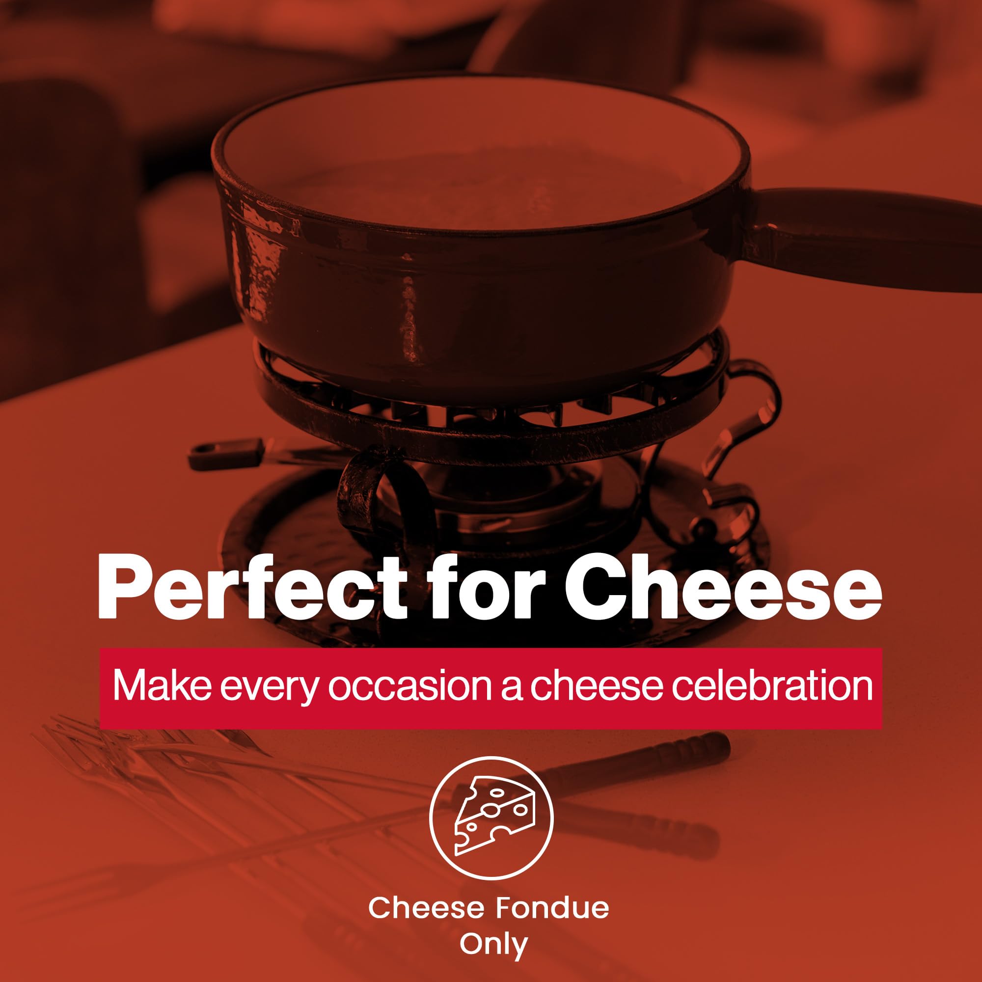 Swissmar Lugano, set fondue completo, listo para disfrutar en reuniones.