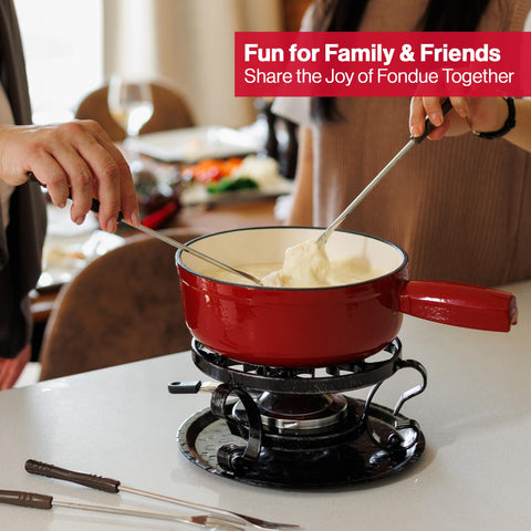 Tenedores de fondue con mangos de madera de Swissmar Lugano para servicio elegante.