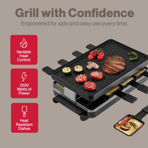 Swissmar Clasico Raclette placa-hierro fundido reversible para parrilla y crepes.