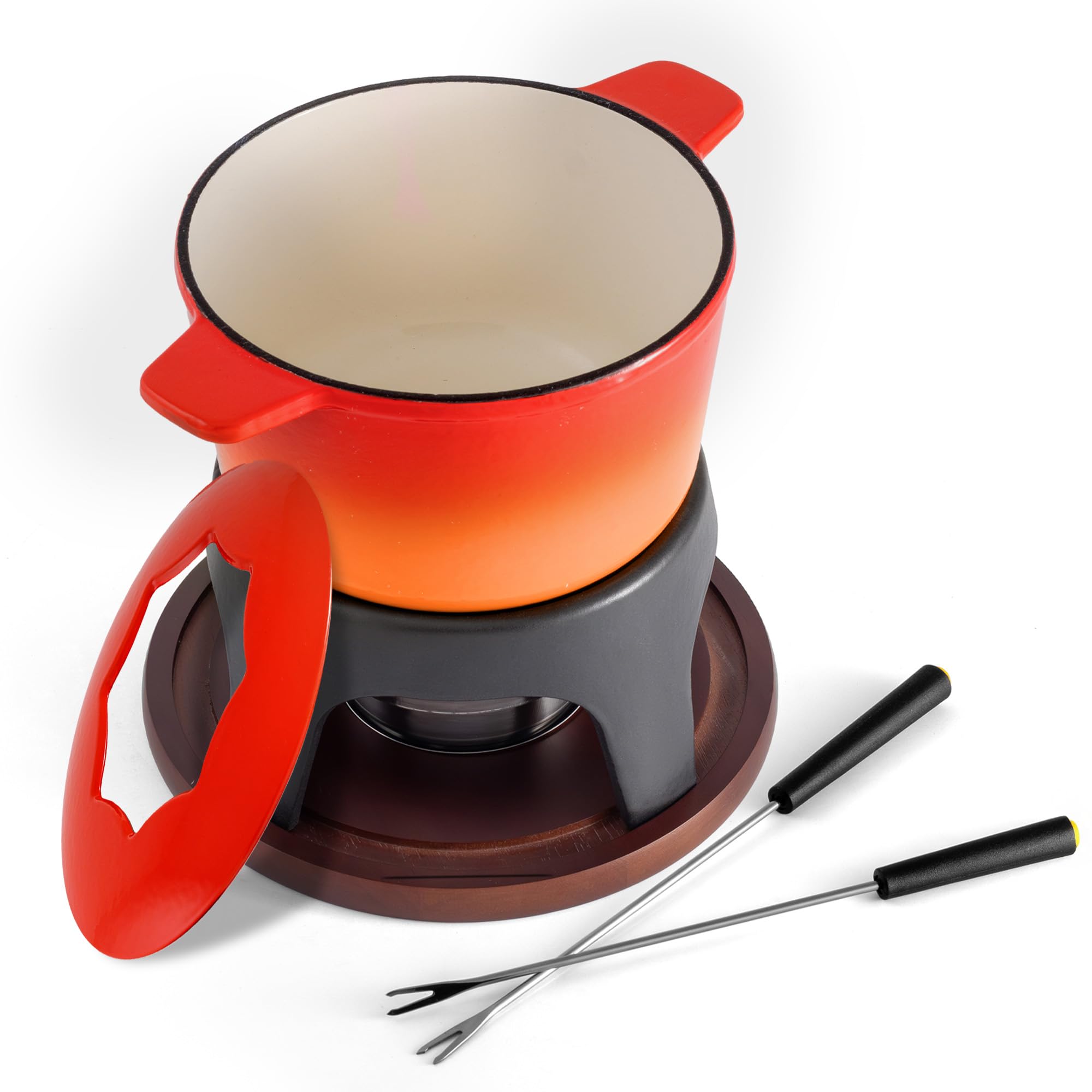 Swissmar Sierra olla fondue de hierro fundido para cocción uniforme