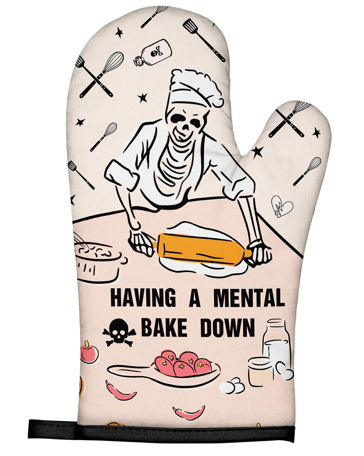 Swooflia manoplas horno con diseño cráneo, regalo con estilo para la cocina.
