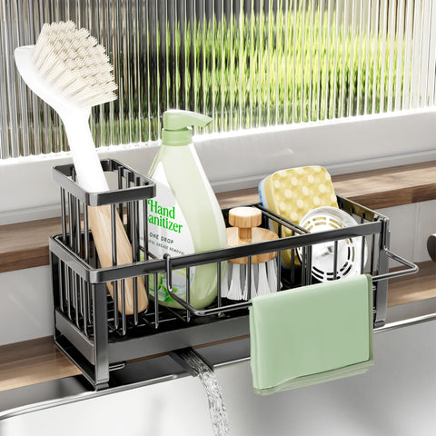SWTYMIKI porta-esponjas lavab o cocina, organiza esponjas y cepillos con diseño resistente.