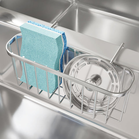 SWTYMIKI esponja para fregadero, soporte colgante de acero inoxidable para secado rápido.