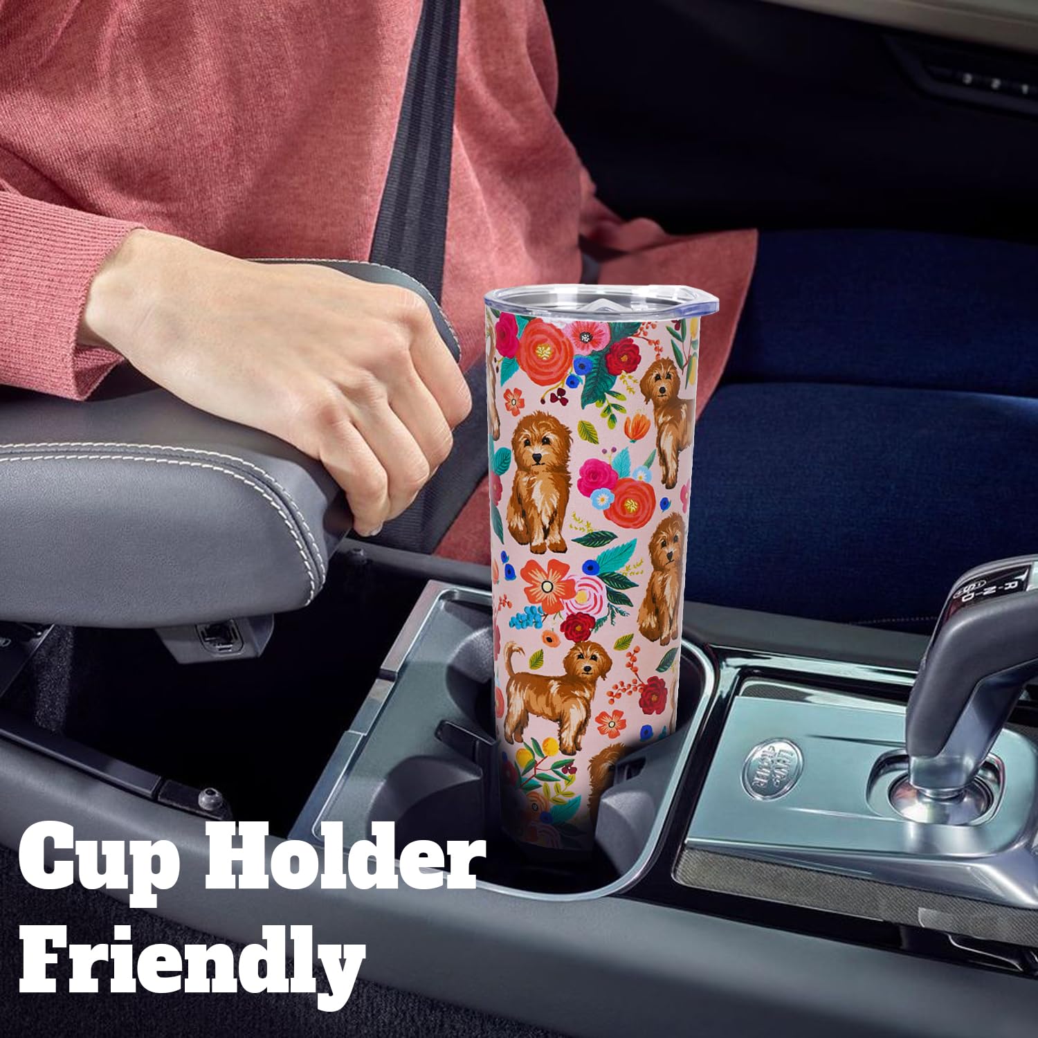 Taza portátil para exteriores con diseño Goldendoodle de sxmluedn