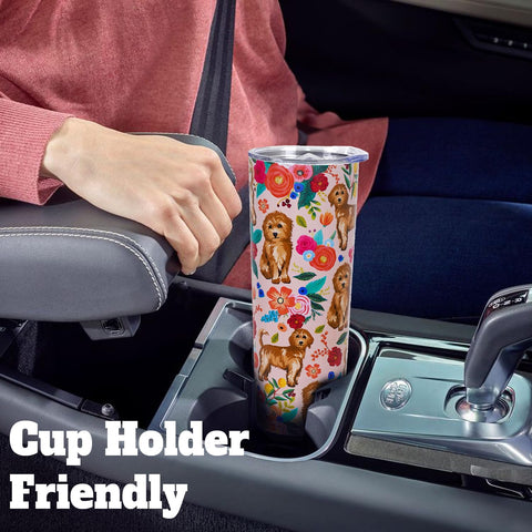 Taza portátil para exteriores con diseño Goldendoodle de sxmluedn