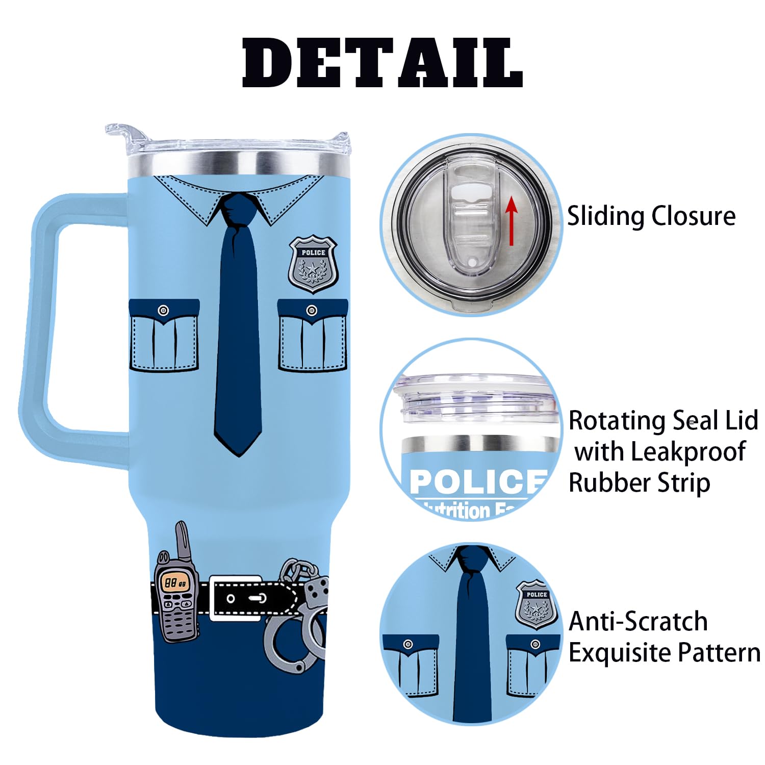 Pajilla incluida para beber cómodo en la taza policial sxmluedn