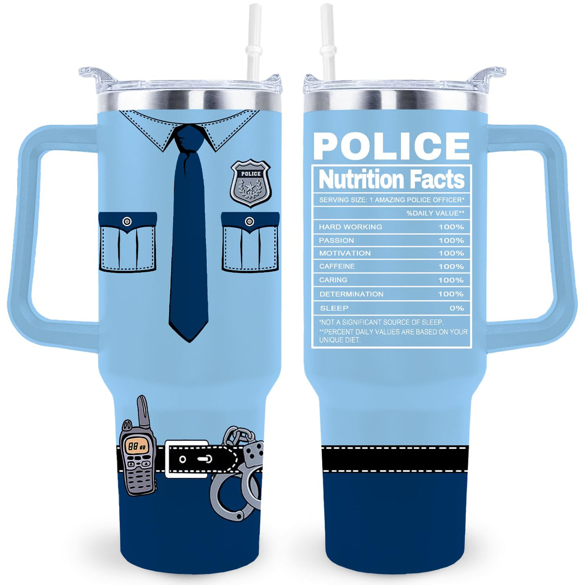 Taza térmica policial sxmluedn, capacidad 40 oz, ideal para viajes y trabajo diario