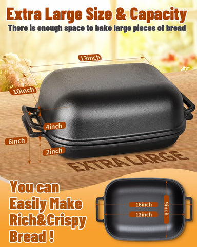 Sxmprail Cloche Pan: gran capacidad para panes grandes