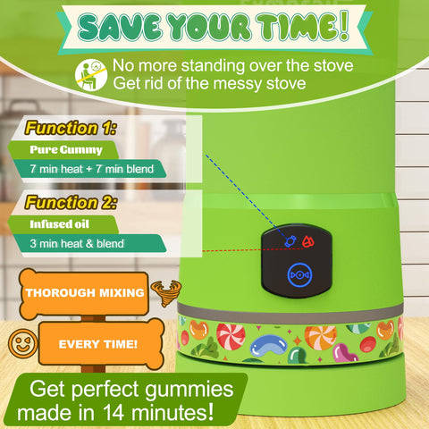 Sxmprail Gummy Maker: moldes osos, fruta y gusano para diversión