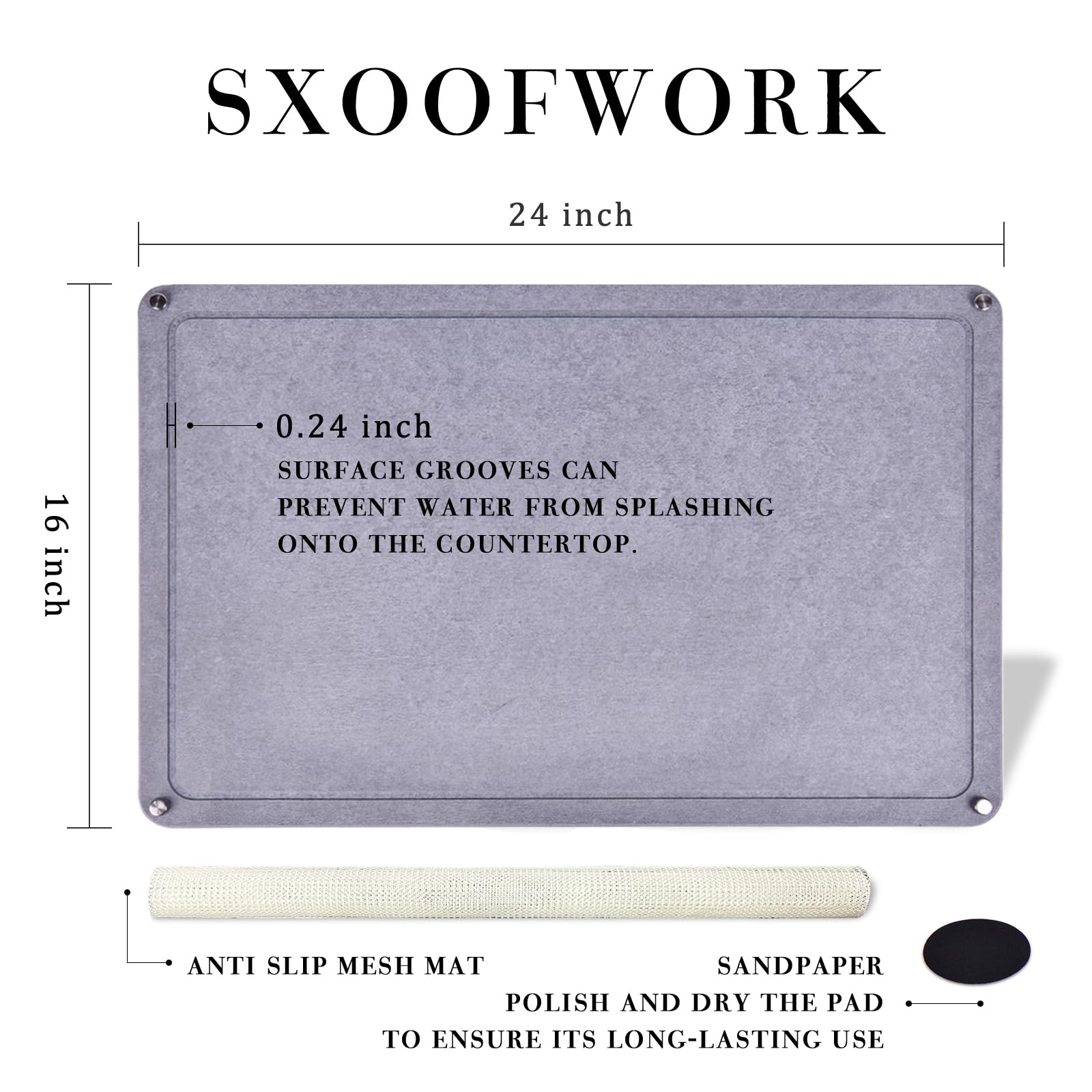 Patas antideslizantes de acero inoxidable de Sxoofwork para estabilidad.