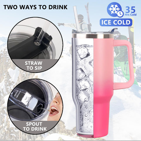 SYACOT Vaso 40oz con tapa con pajilla para oficina
