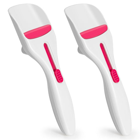 Dispensadores de masa Sykexonm para magdalenas en rosa y blanco, porciones uniformes.