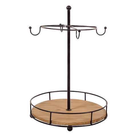 Synovana soporte tazas base de madera con grano para ordenar la encimera.