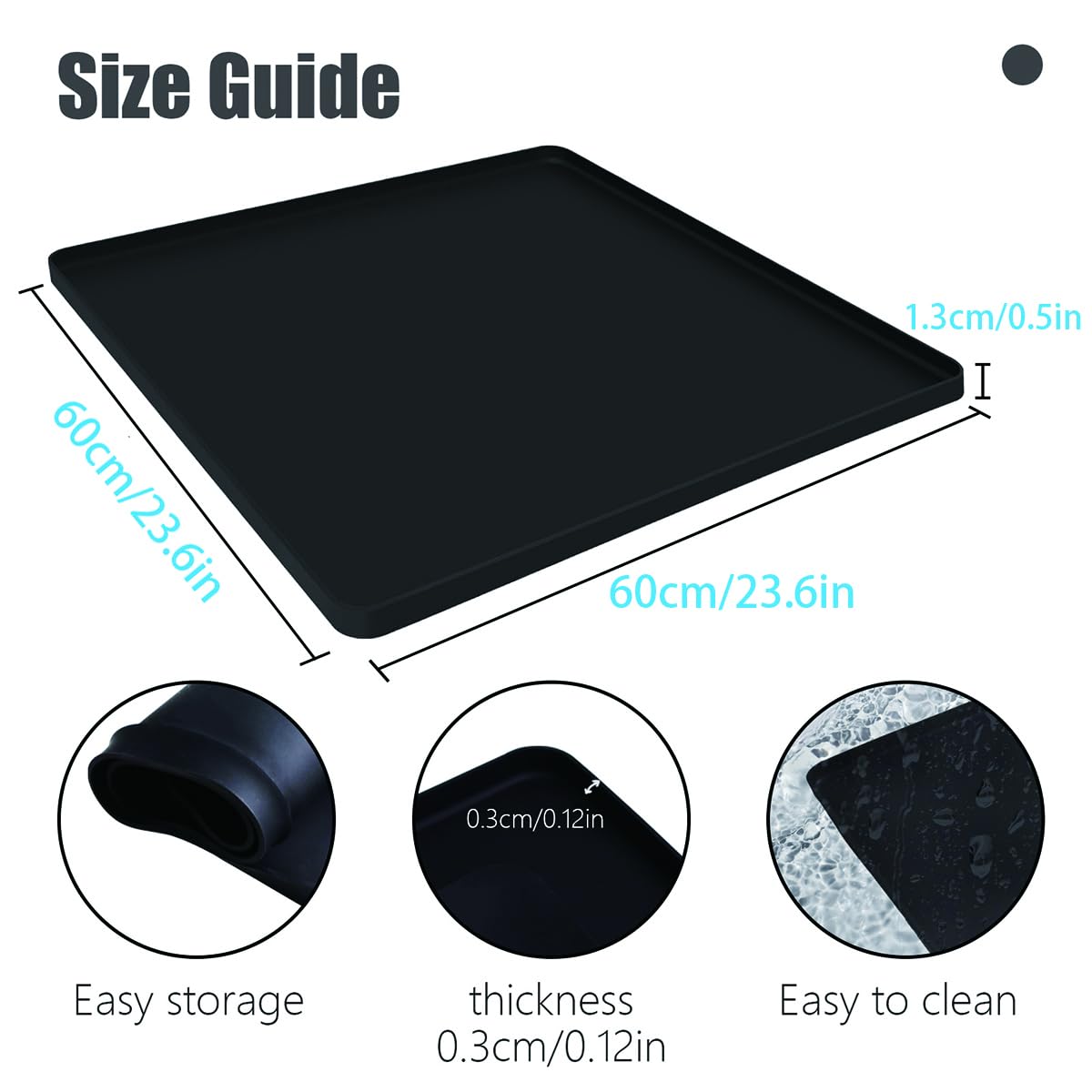 Synrroe protector suelo silicona debajo de la nevera evita filtraciones en muebles.
