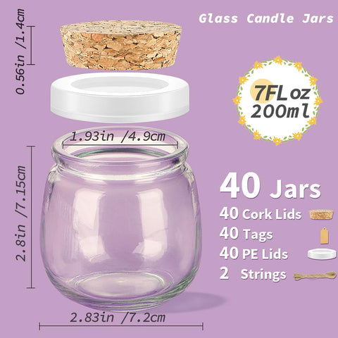 Syntic tapas de corcho para tarros vidrio 7 oz, aspecto rústico y práctico