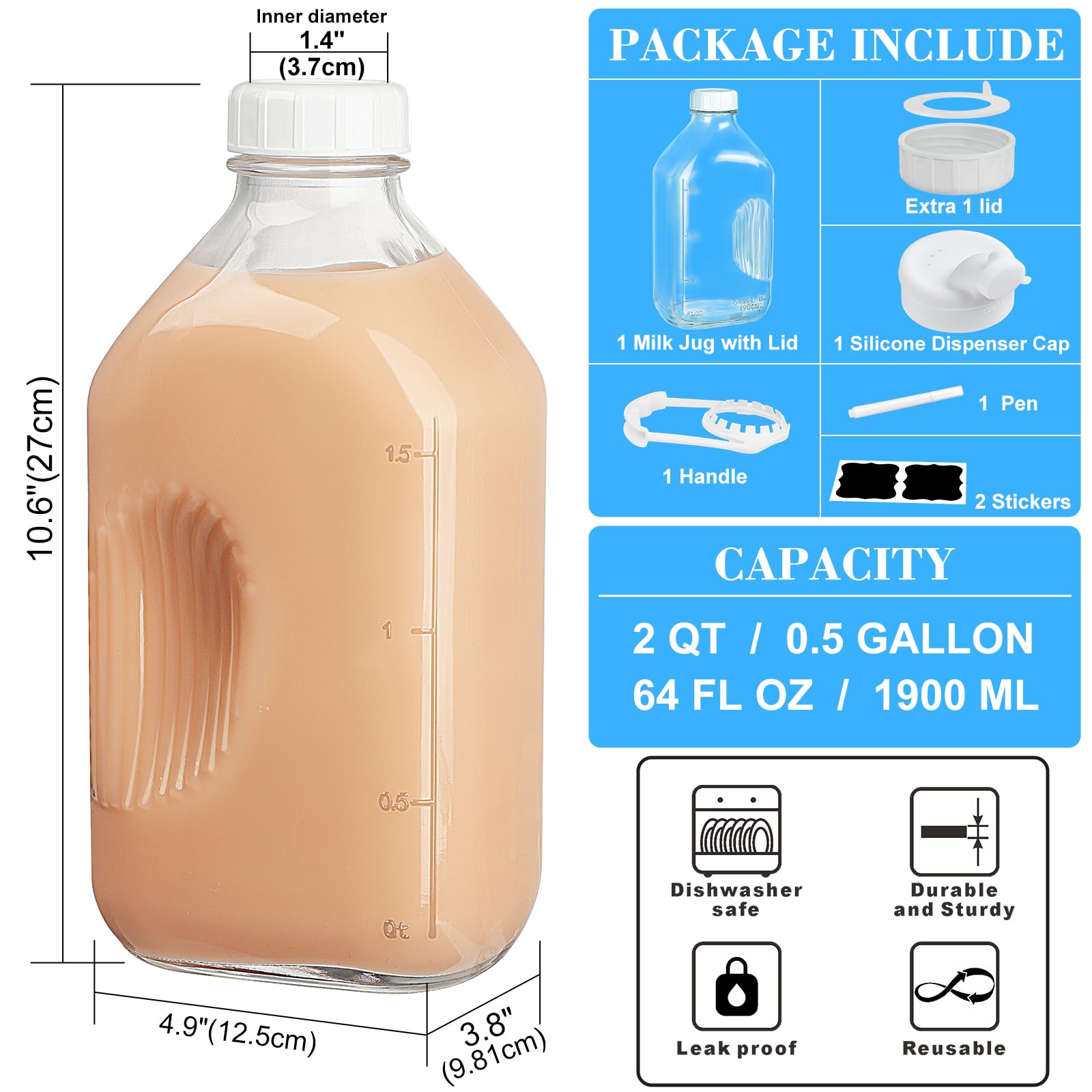 Vidrio Syntic de alta calidad libre de BPA para bebidas frescas.