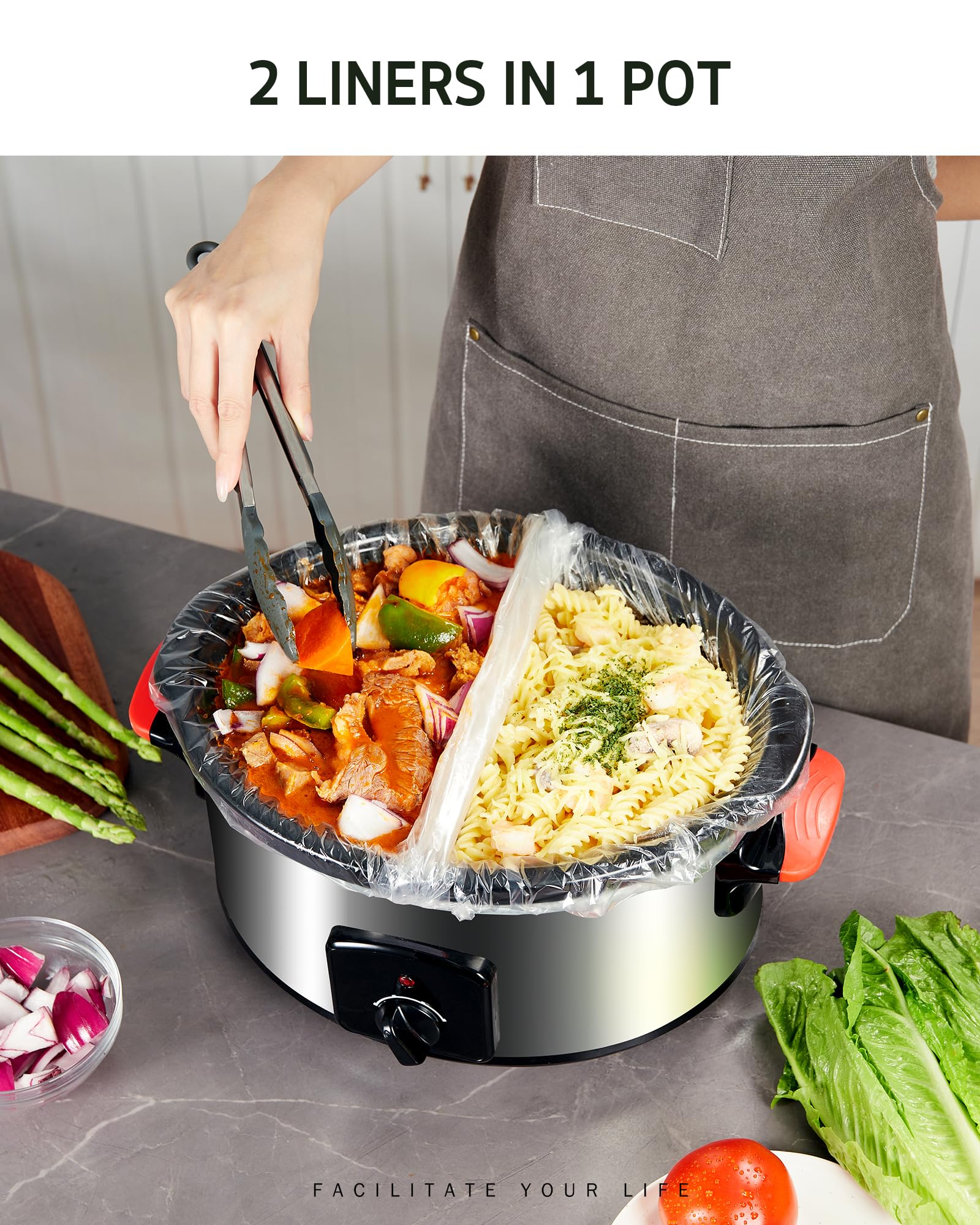 Syntus bolsos para olla lenta aptos para hervir y sous vide.