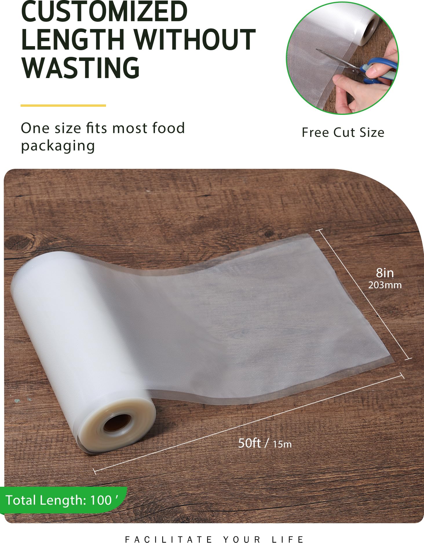 Bolsas al vacío libres de BPA para congelador y microondas con Syntus