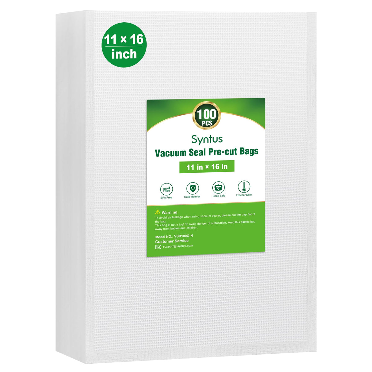 Syntus bolsas sellado al vacío 11x16 para almacenamiento fácil y eficiente