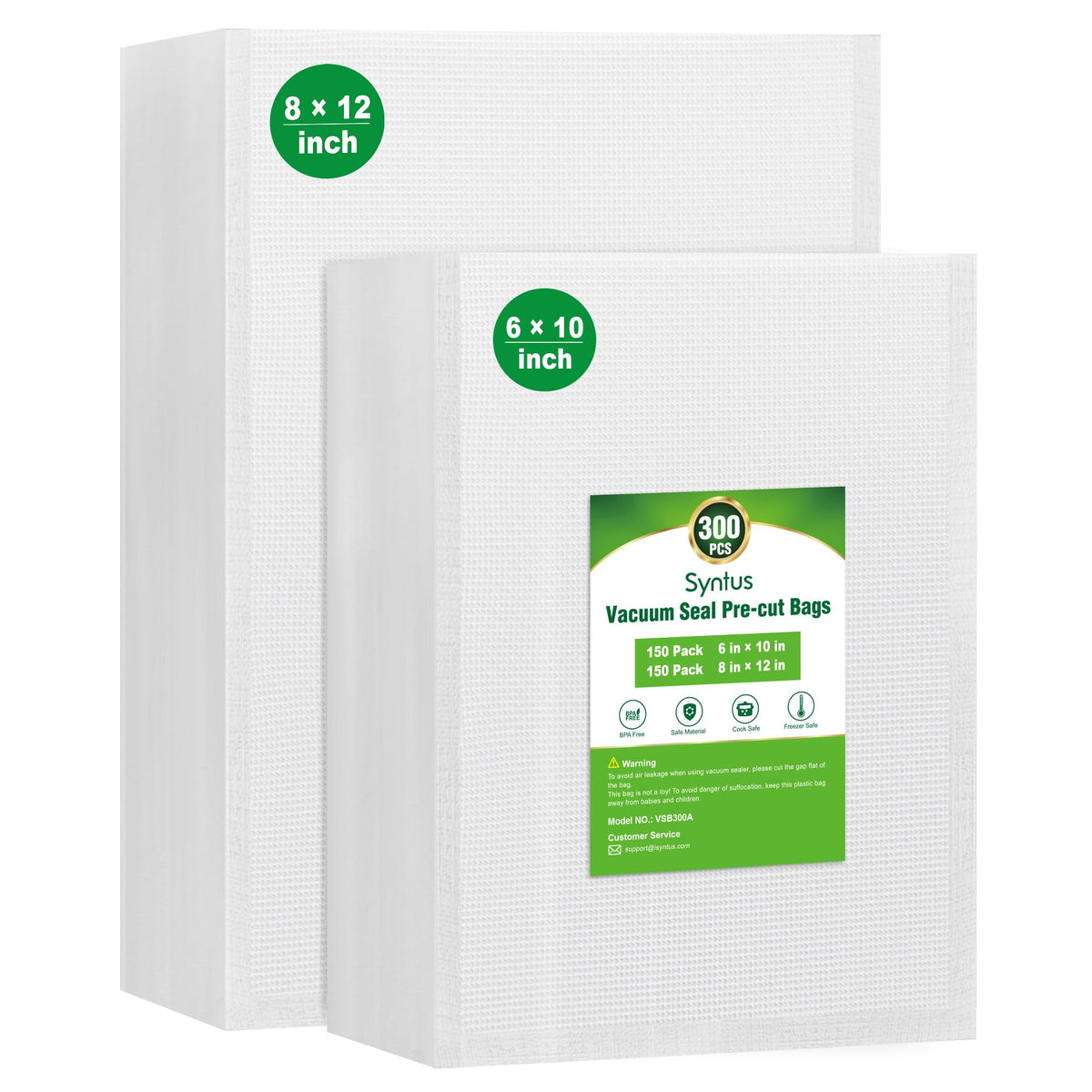 Syntus bolsas de vacío 8x12 para alimentos con sellado hermético que prolonga la frescura