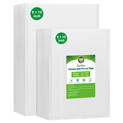 Syntus bolsas de vacío 8x12 para alimentos con sellado hermético que prolonga la frescura
