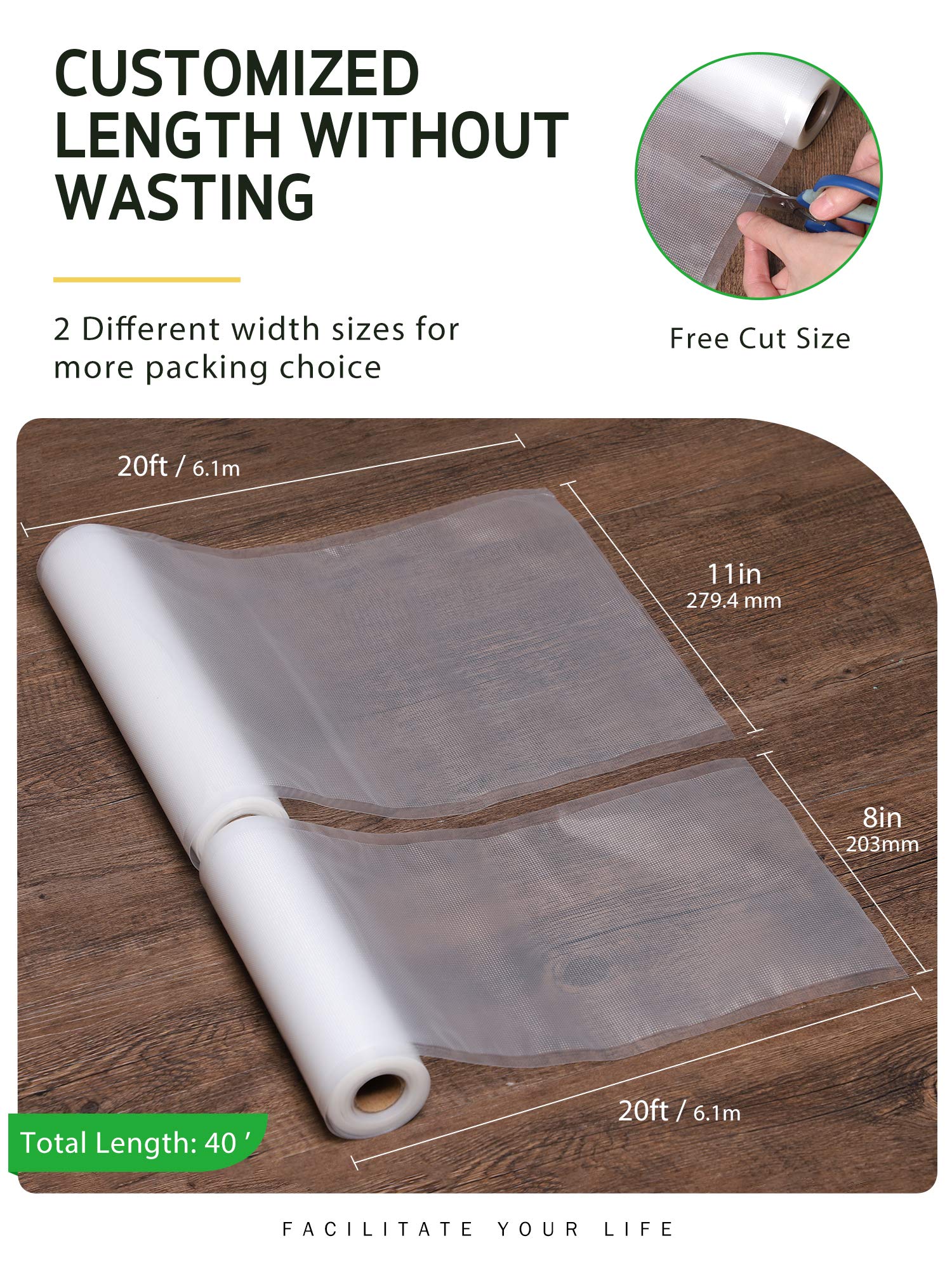 Bolsas Syntus vacuo 8x20 para porciones y congelados