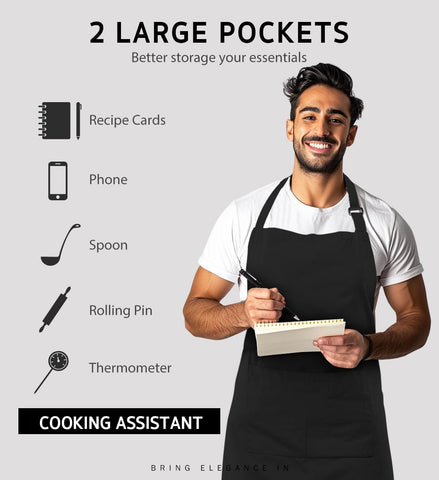 Syntus delantal bib con dimensiones de 68×84 cm para mayor cobertura.