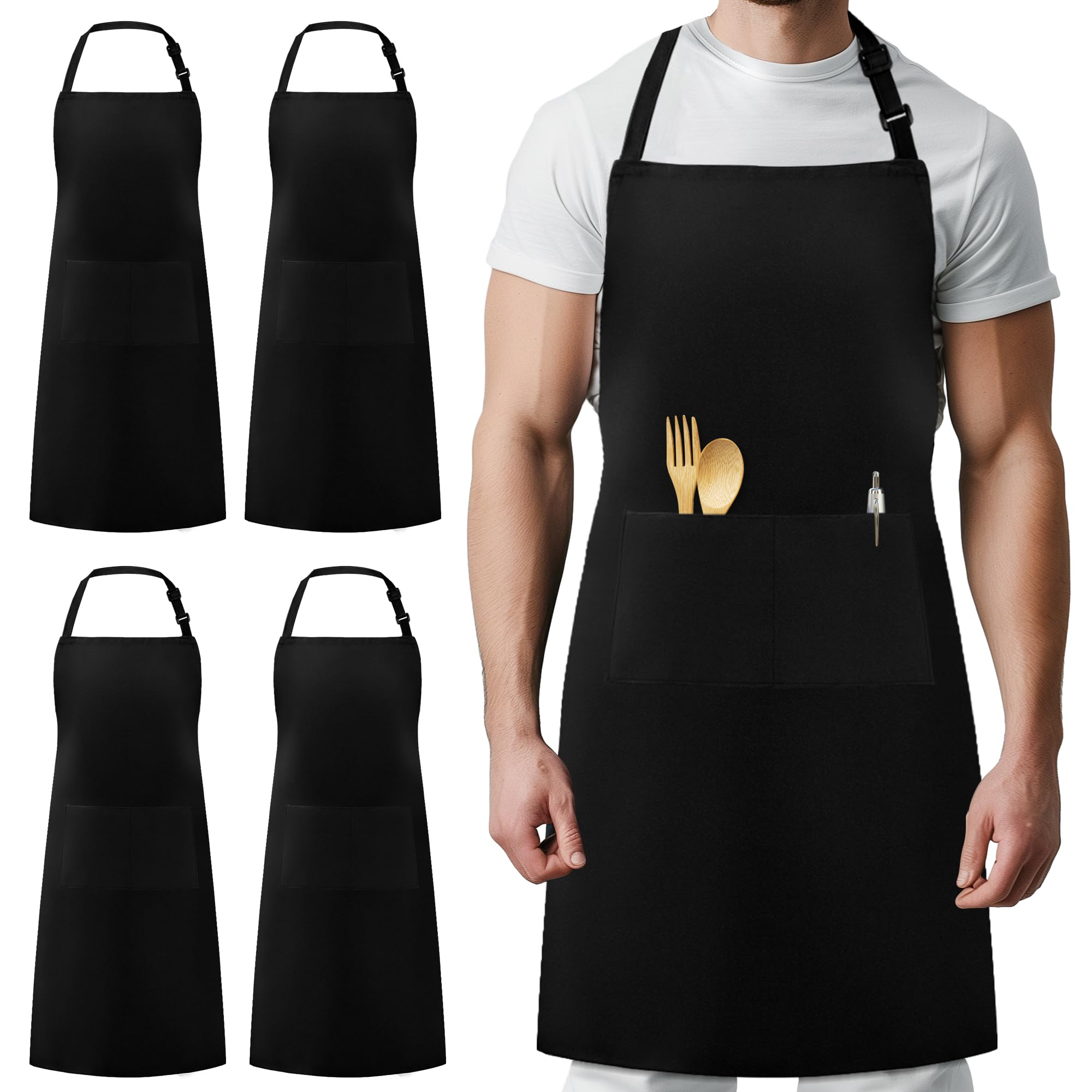Syntus delantal de chef con tirantes ajustables para mayor comodidad