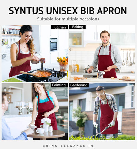 Delantal Syntus rojo oscuro, ideal para cocina y asados