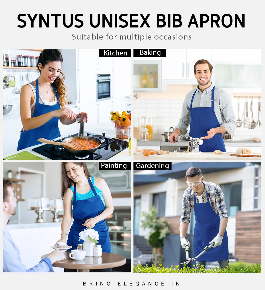 Delantal versátil Syntus para cocina, pintura o reparaciones.