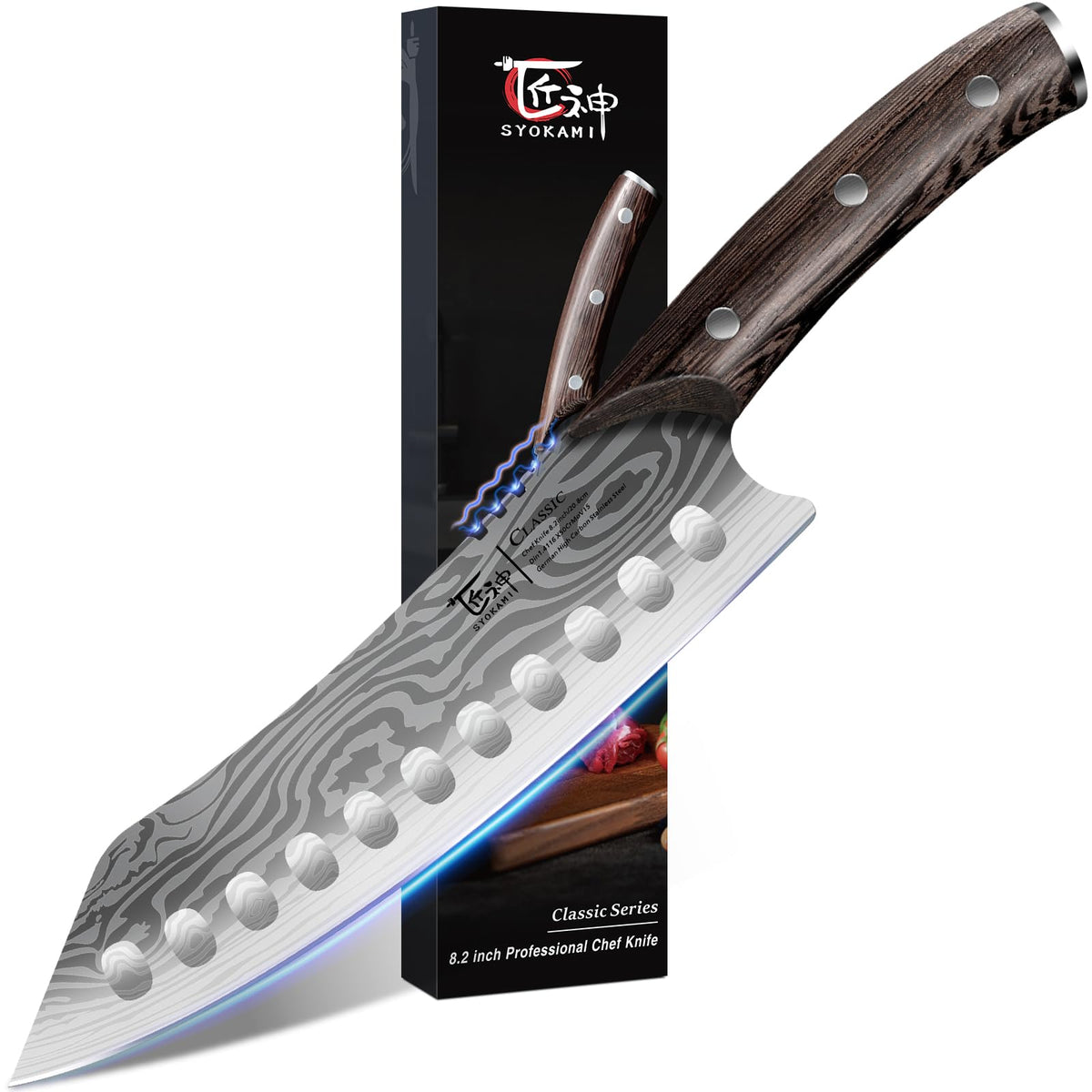 Cuchillo SYOKAMI japonés 8,2 pulgadas con filo preciso para cortes finos.