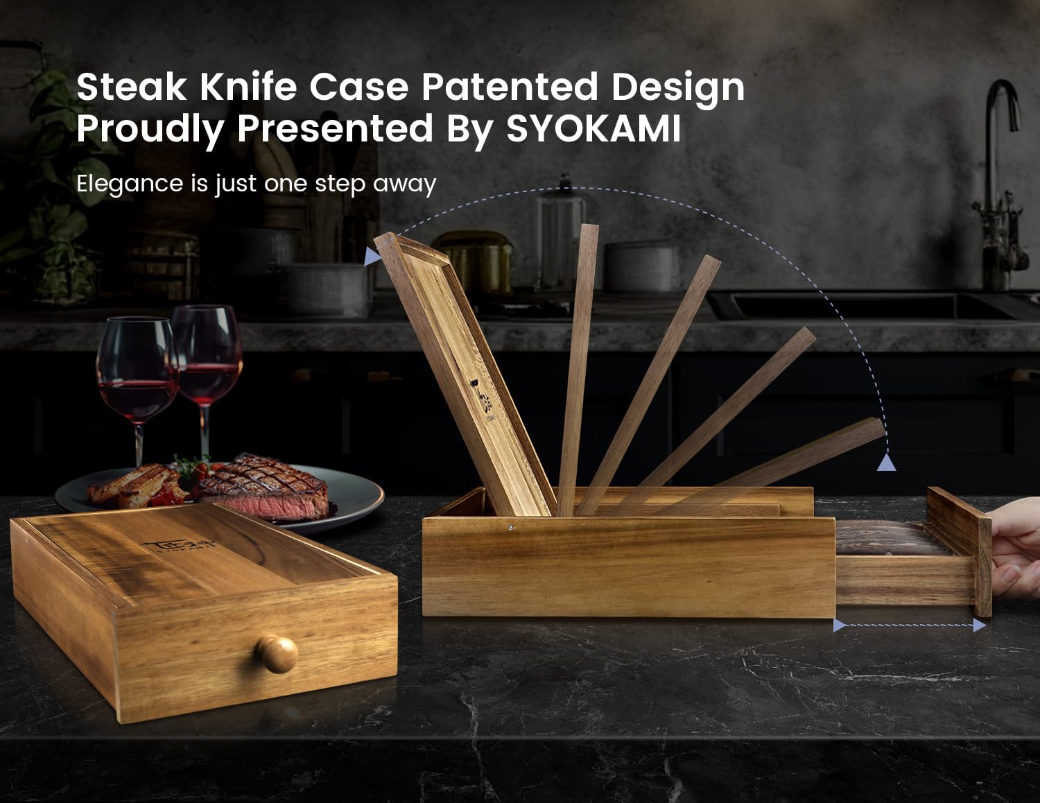 SYOKAMI cuchillo filete damasco con espiga completa para uso diario