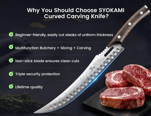 SYOKAMI Cuchillo con mango de madera FSC, diseño sostenible y cómodo.